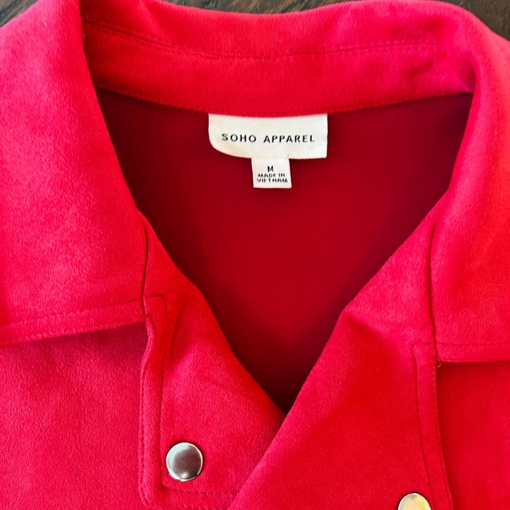 Soho Apparel Bright Red Pea Coat - Picture 2 of 6